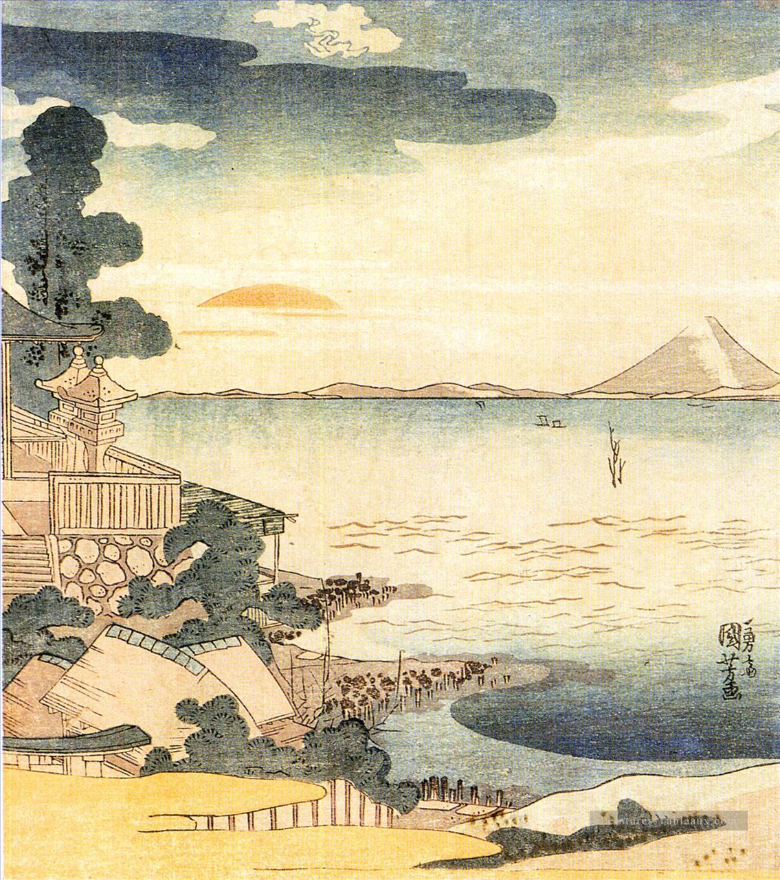 vue du Mont Fuji 2 Utagawa Kuniyoshi ukiyo e Peintures à l'huile